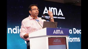 Saurabh Mukherjea, Founder & Chief Investment Officer, Marcellus Investment Managers addressing AIMA LeaderSpeak session