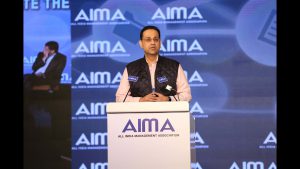 Sanjiv Bajaj addressing AIMA’s 50th LeaderSpeak Session